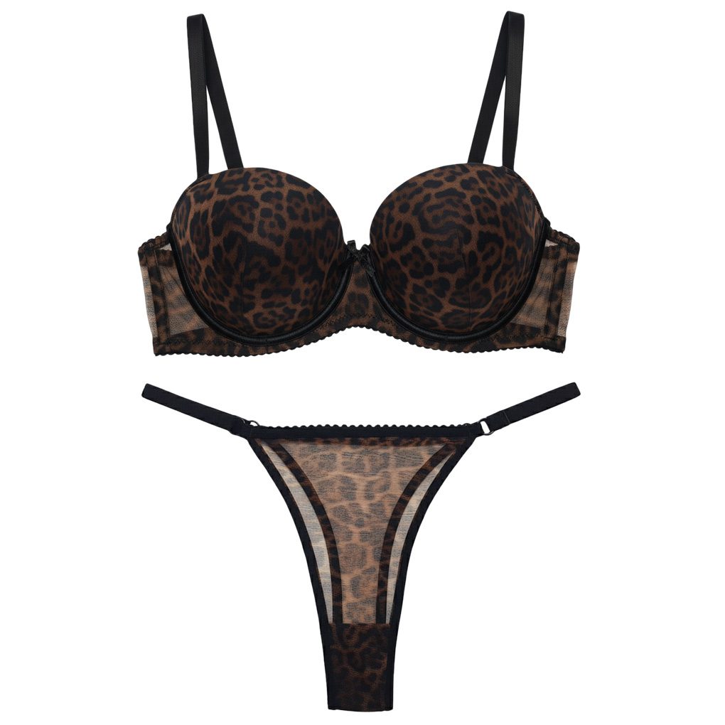 ست شورت و سوتین زنانه شارمین مدل جکدار فنردار پلنگی کد 5457-1066 ست شورت و سوتین زنانه شارمین مدل جکدار فنردار پلنگی کد 5457-1066