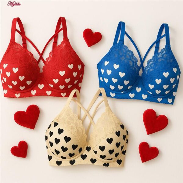 سوتین فنردار زنانه ماییلدا مدل هارنس دار قلب قلبی کد 5551