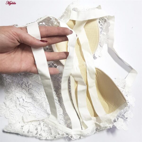 تاپ زنانه ماییلدا مدل گل گلی گیپوری کد 5474-1837