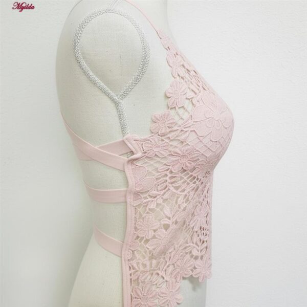 تاپ زنانه ماییلدا مدل گل گلی گیپوری کد 5474-1837