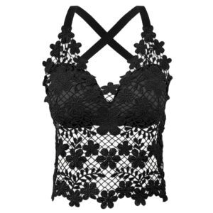 کراپ تاپ زنانه ماییلدا مدل گل گلی گیپوری کد 5474-1837