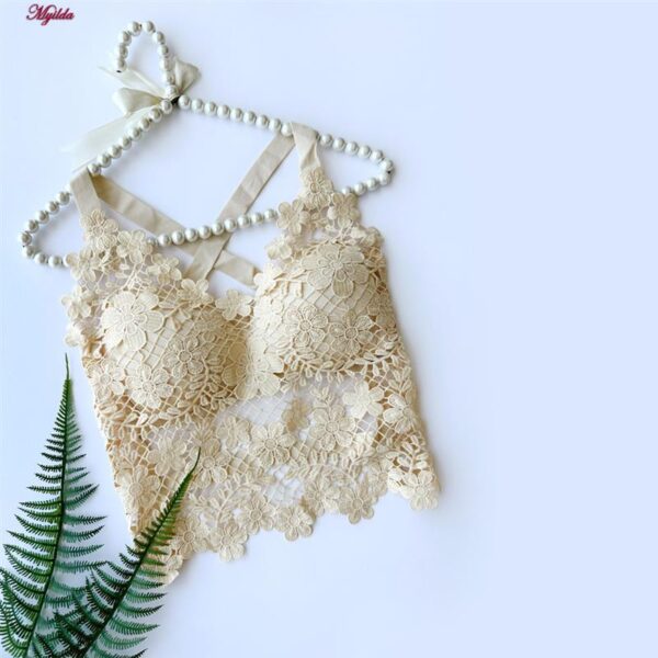 تاپ زنانه ماییلدا مدل گل گلی گیپوری کد 5474-1837