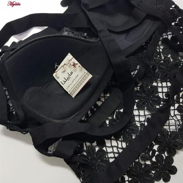 کراپ تاپ زنانه ماییلدا مدل گل گلی گیپوری کد 5474-1837