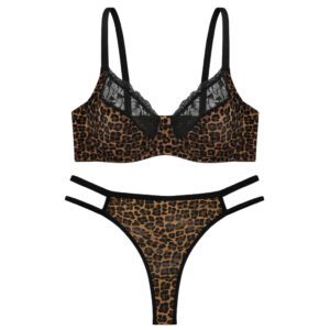 ست شورت و سوتین زنانه کارنا رز مدل فنردار پلنگی کد 5548