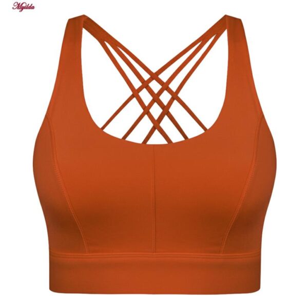 نیم تنه ورزشی زنانه ماییلدا مدل اسپورت پد ثابت پشت ضربدری کد 4848