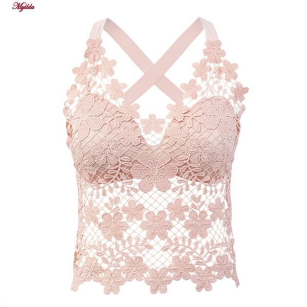 تاپ زنانه ماییلدا مدل گل گلی گیپوری کد 5474-1837