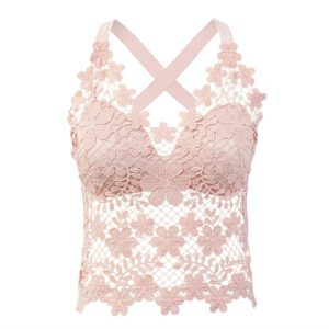 تاپ زنانه ماییلدا مدل گل گلی گیپوری کد 5474-1837