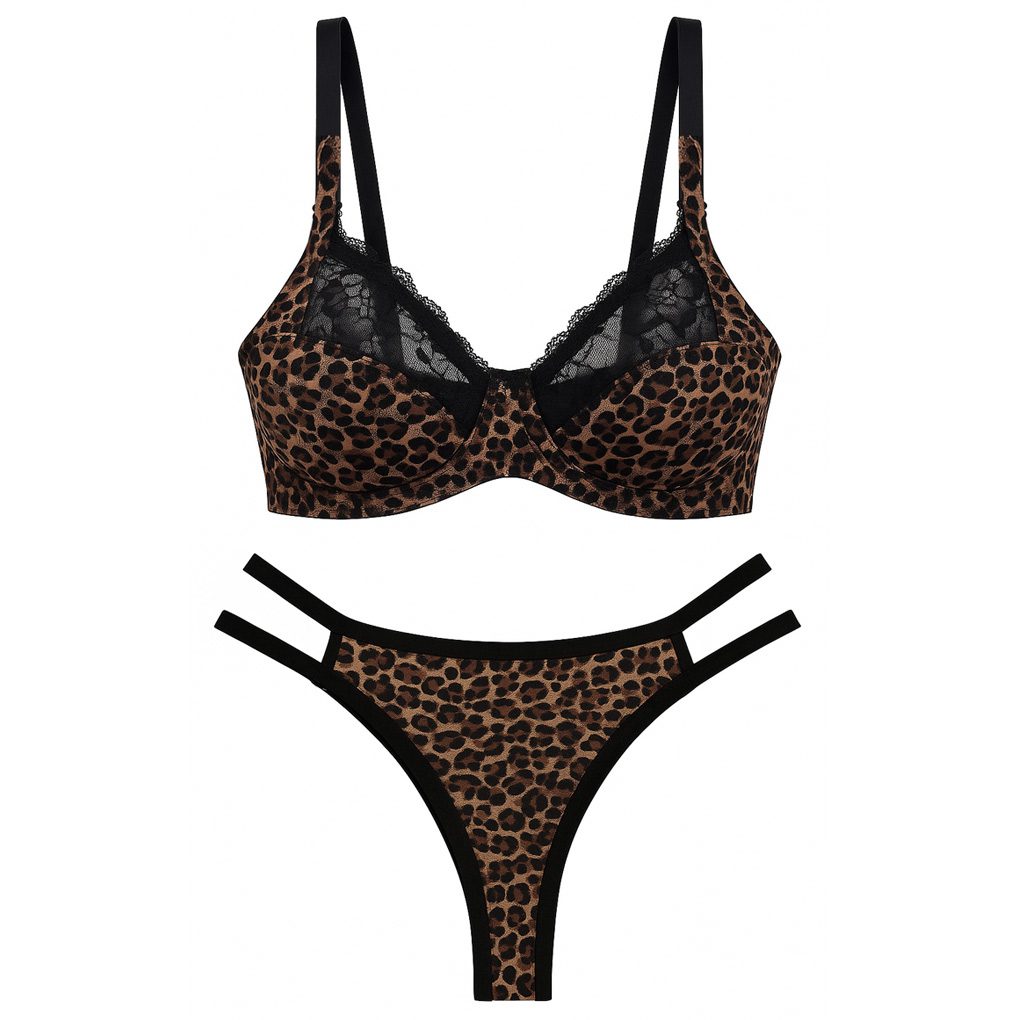 ست شورت و سوتین زنانه کارنا رز مدل فنردار پلنگی کد 5547 ست شورت و سوتین زنانه کارنا رز مدل فنردار پلنگی کد 5547