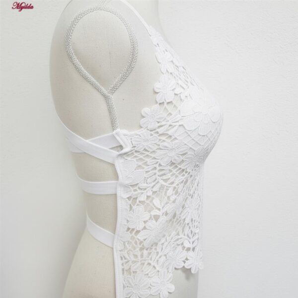 تاپ زنانه ماییلدا مدل گل گلی گیپوری کد 5474-1837