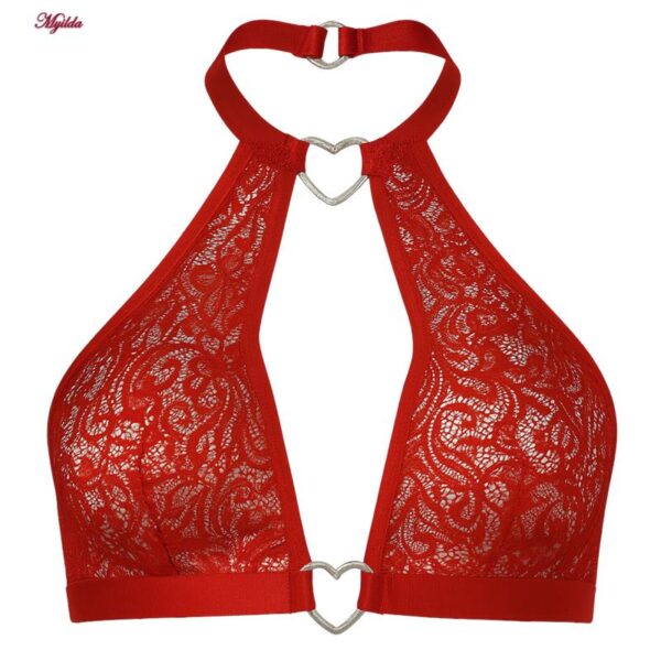 ست شورت و سوتین زنانه مدل گیپوری قلبی کد 5499-2028 به همراه نگهدارنده جوراب