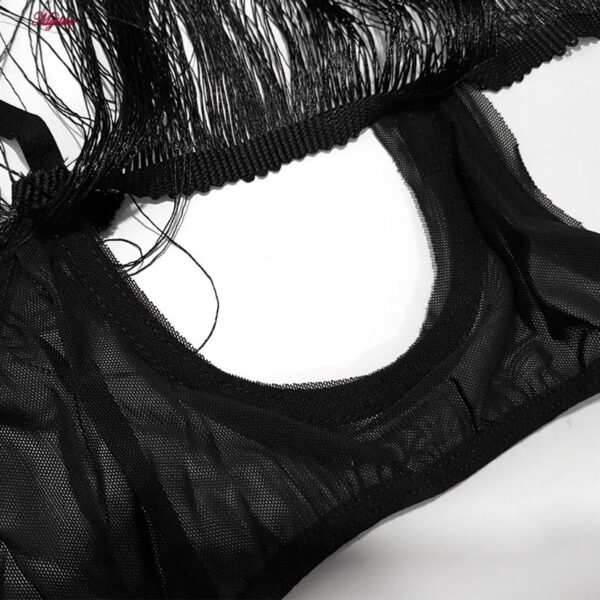 لباس خواب زنانه ماییلدا مدل ریش ریش کد 5624-4225 به همراه جوراب و دستکش