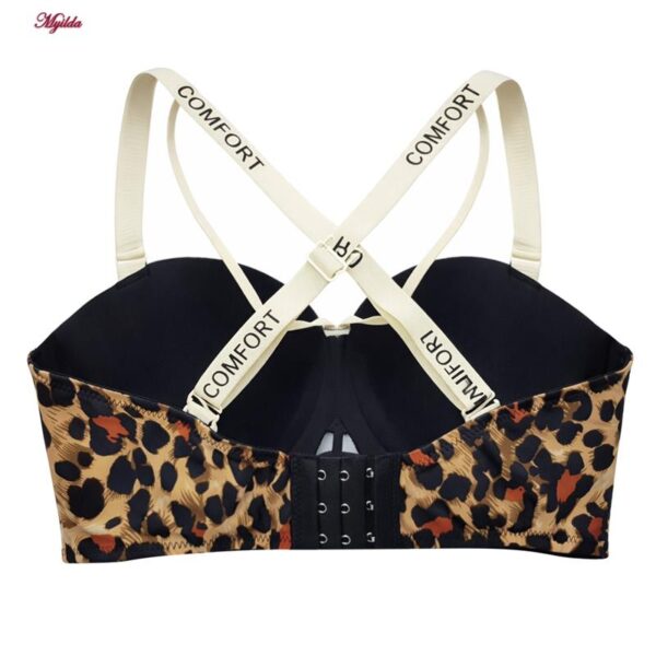 ست شورت و سوتین زنانه ماییلدا مدل لیزری هارنس دار بدون فنر نیم جک پلنگی کد 5669