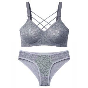 ست شورت و سوتین زنانه ماییلدا مدل گیپور هارنس دوبل فنردار کد 5664