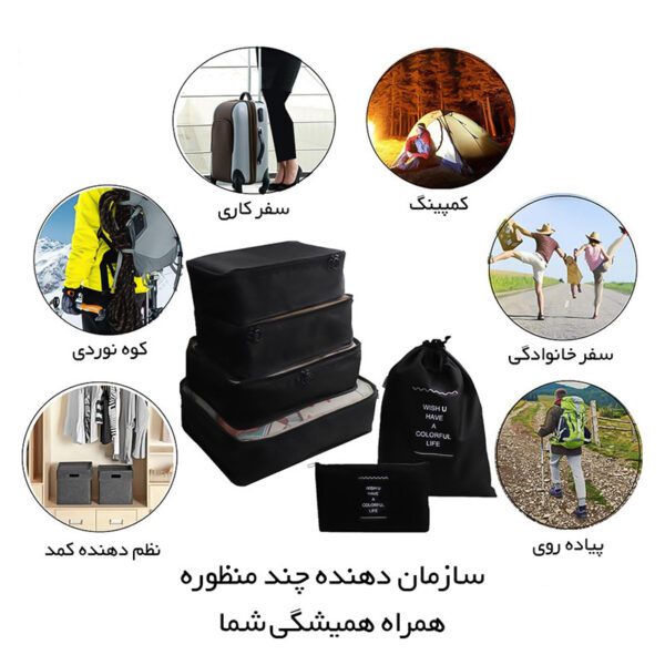 نظم دهنده ساک و چمدان تن تن مدل Colorful Life مجموعه 7 عددی - تصویر 10