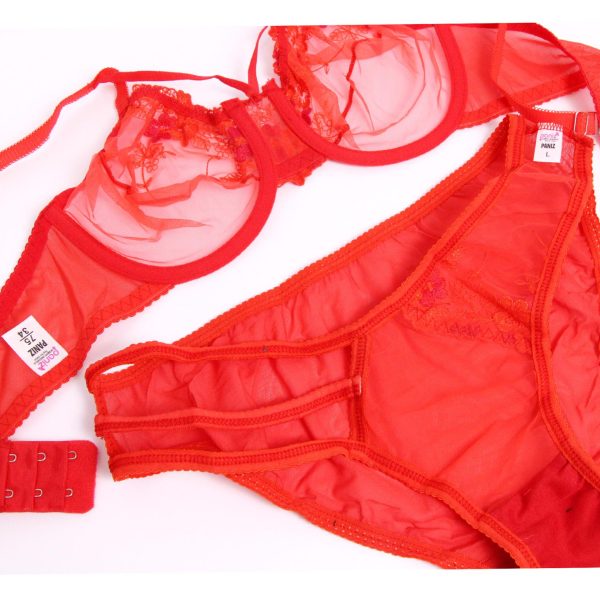 ست شورت و سوتین زنانه پانیذ مدل 9019 رنگ قرمز