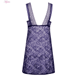 لباس خواب زنانه مدل گیپور کد 3908 رنگ سرمه ای