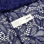 لباس خواب زنانه مدل گیپور کد 3908 رنگ سرمه ای