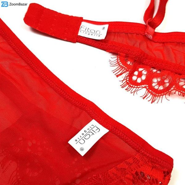 ست شورت و سوتین زنانه فیتن فرخ زادی مدل 3684-169 رنگ قرمز