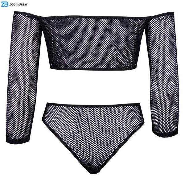 لباس خواب زنانه ماییلدا مدل بادی کد 3684-3076 رنگ مشکی