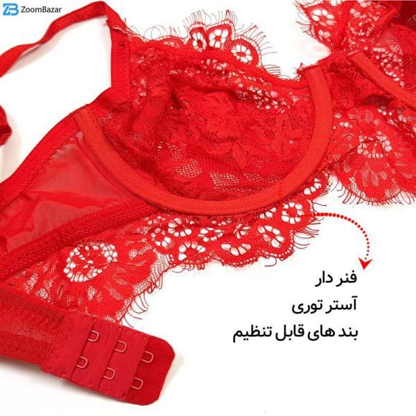 ست شورت و سوتین زنانه فیتن فرخ زادی مدل 3684-169 رنگ قرمز