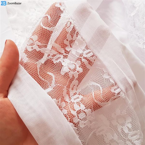 لباس خواب زنانه ماییلدا مدل گیپور کد 4001-5 رنگ سفید لباس خواب زنانه ماییلدا مدل گیپور کد 4001-5 رنگ سفید