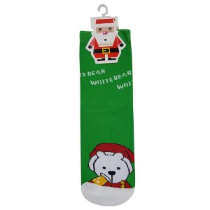 جوراب زنانه مدل خرس قطبی کد 4075 رنگ سبز