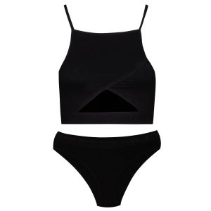 ست نیم تنه و شورت ورزشی زنانه ماییلدا مدل 4055-10122 رنگ مشکی