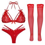 ست شورت و سوتین زنانه ماییلدا مدل 406-3684 رنگ قرمز به همراه جوراب