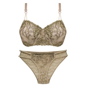 ست شورت و سوتین زنانه کارنا رز مدل فنردار کد 3389-5 رنگ قهوه ای