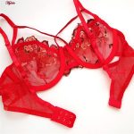 سوتین زنانه کارنا رز مدل گیپور کد 3388-1 رنگ قرمز