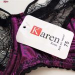 ست شورت و سوتین زنانه کارنا رز مدل فنردار کد 3391 رنگ بادمجانی