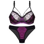 ست شورت و سوتین زنانه کارنا رز مدل فنردار کد 3391 رنگ بادمجانی