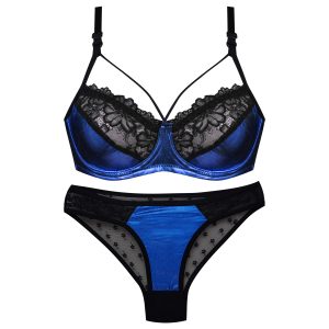 ست شورت و سوتین زنانه کارنا رز مدل فنردار کد 3391 رنگ آبی کاربنی