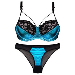 ست شورت و سوتین زنانه کارنا رز مدل فنردار کد 3391 رنگ فیروزه ای