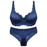 ست شورت و سوتین زنانه پانیذ مدل فنردار کد 9015 رنگ سرمه ای