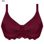 ست شورت و سوتین زنانه پانیذ مدل فنردار کد 9012 رنگ زرشکی