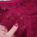 ست شورت و سوتین زنانه پانیذ مدل فنردار کد 9012 رنگ زرشکی