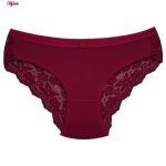 ست شورت و سوتین زنانه پانیذ مدل فنردار کد 9012 رنگ زرشکی