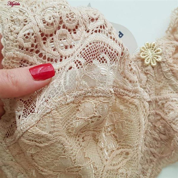 ست شورت و سوتین زنانه پانیذ مدل فنردار کد 9015 رنگ کرم