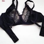 ست شورت و سوتین زنانه پانیذ مدل فنردار کد 9026 رنگ مشکی