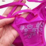 ست شورت و سوتین زنانه پانیذ مدل فنردار کد 9028 رنگ سرخابی