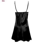 لباس خواب زنانه ماییلدا مدل ساتن کد 3685-2032 رنگ مشکی به همراه چشم بند