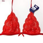 ست شورت و سوتین زنانه پانیذ مدل بندی گیپوری کد 9043 رنگ قرمز