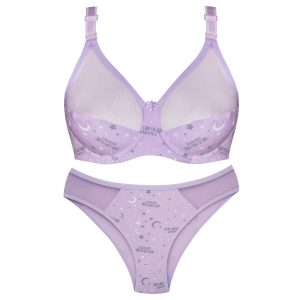 ست شورت و سوتین زنانه پانیذ مدل فنردار کد 9046 رنگ بنفش