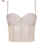 گن زنانه مدل دکلته فنردار کد 4290 رنگ کرم