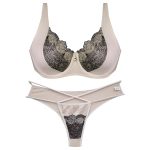 ست شورت و سوتین زنانه پانیذ مدل فنردار کد 9026 رنگ کرم