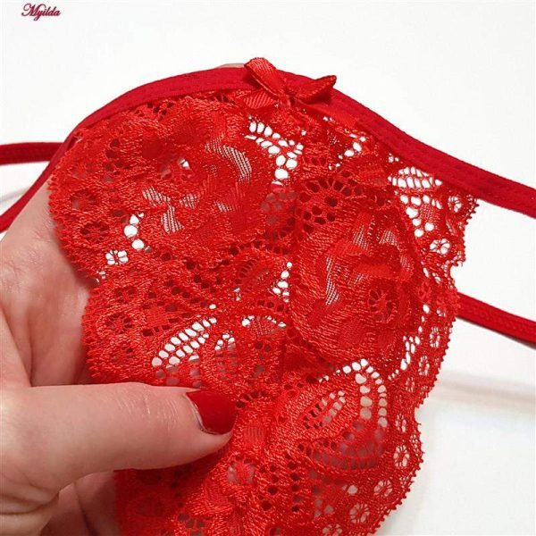 ست شورت و سوتین زنانه پانیذ مدل بندی گیپوری کد 9043 رنگ قرمز