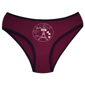 شورت زنانه کوزا مدل پنبه ای برج ایفل کد 4294-3 رنگ زرشکی