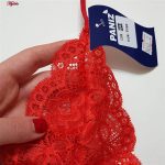 ست شورت و سوتین زنانه پانیذ مدل بندی گیپوری کد 9043 رنگ قرمز