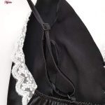 لباس خواب زنانه ماییلدا مدل ساتن کد 3685-2032 رنگ مشکی به همراه چشم بند